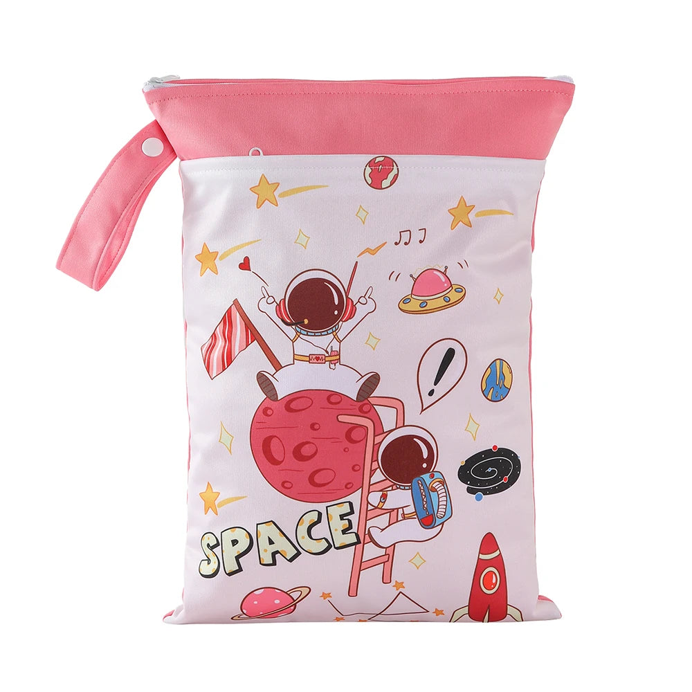 Kappababy™ 1PC Cute Dinosaur Fox Bear Prints Wet Dry Bags for Diapers