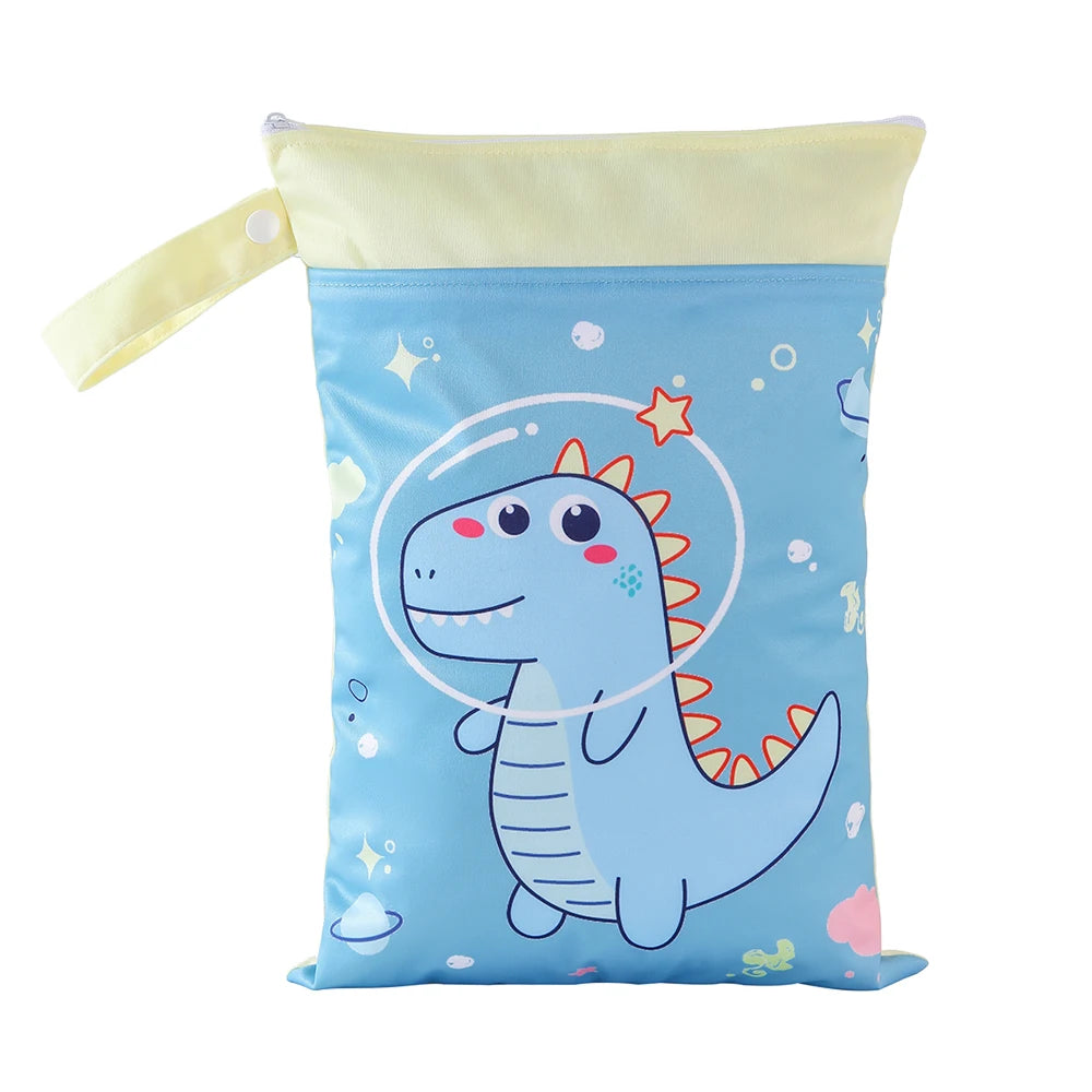 Kappababy™ 1PC Cute Dinosaur Fox Bear Prints Wet Dry Bags for Diapers