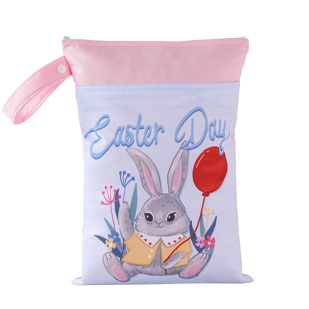 Kappababy™ 1PC Cute Dinosaur Fox Bear Prints Wet Dry Bags for Diapers