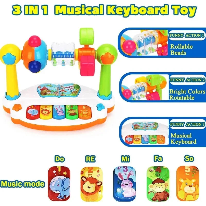 Kappababy™ Baby Piano Toys Kids Rotating Music Piano